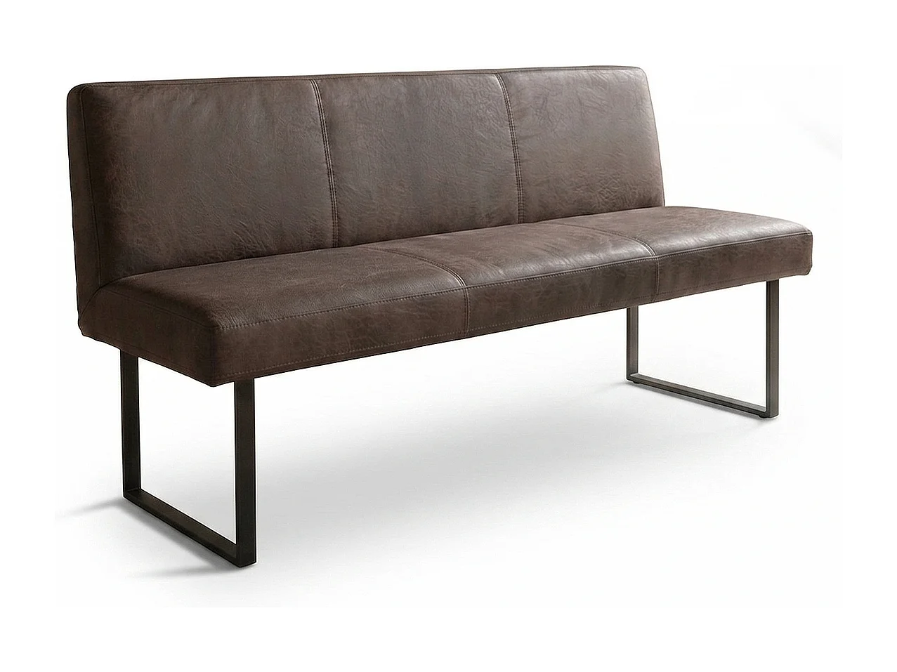 Polsterbank - Dunkelbraun Leder - ELEEN