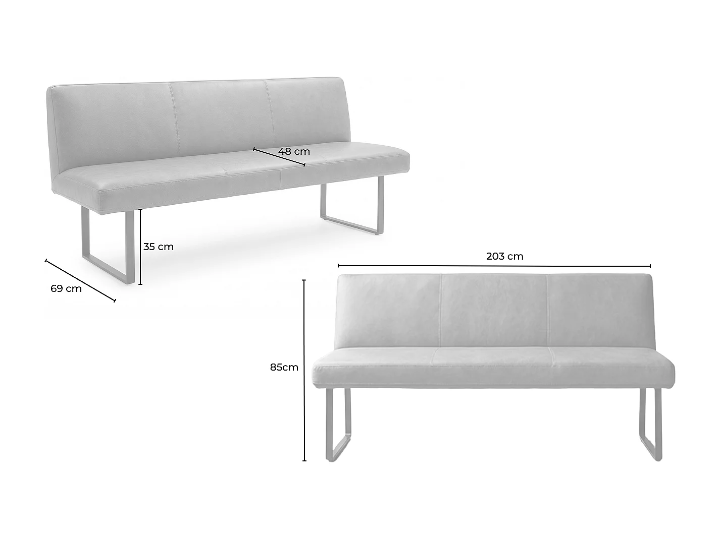 Polsterbank - Dunkelbraun Leder - ELEEN