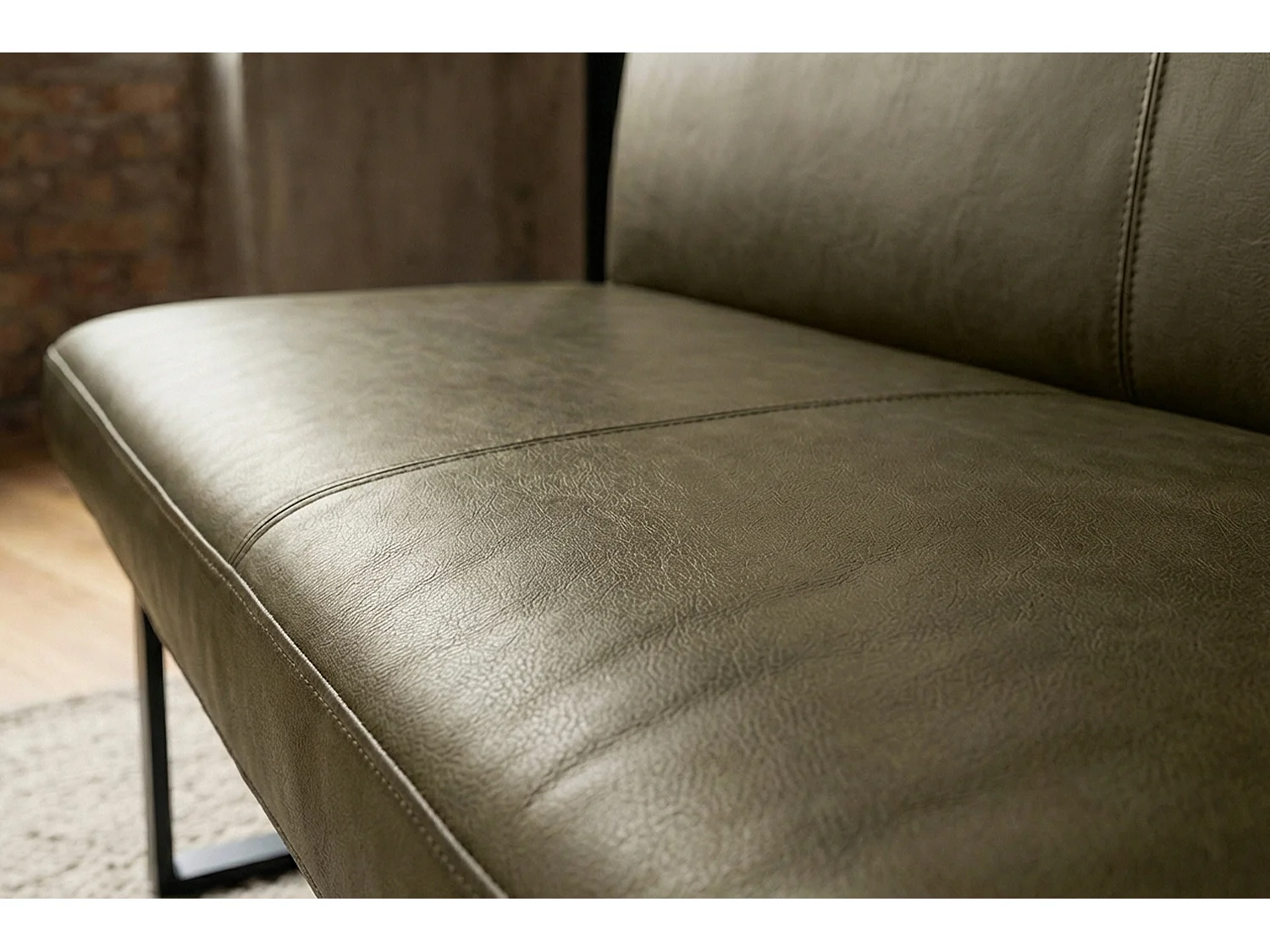 Polsterbank - Grün Leder - ELEEN