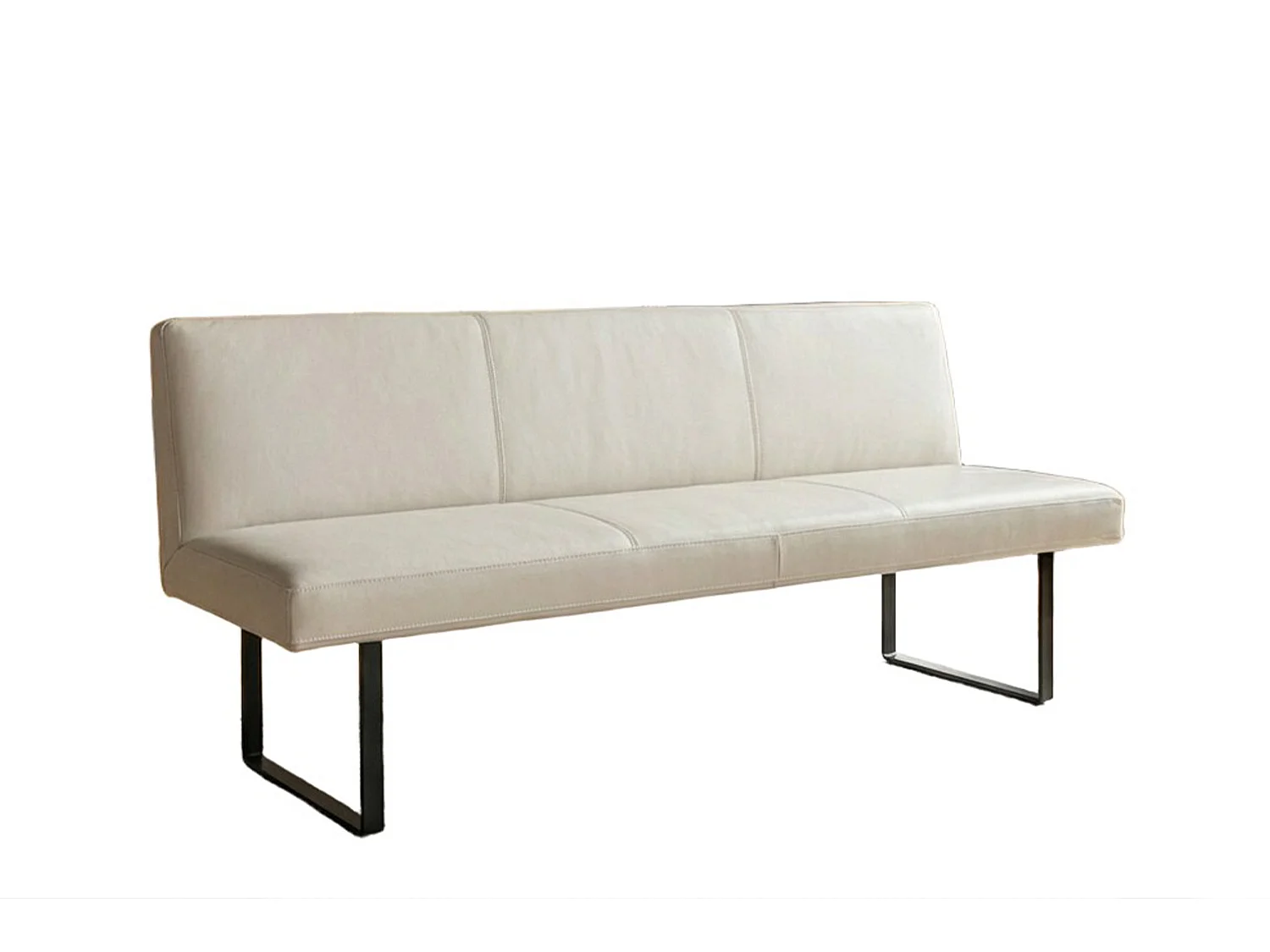 Polsterbank - Hellgrau Leder - ELEEN