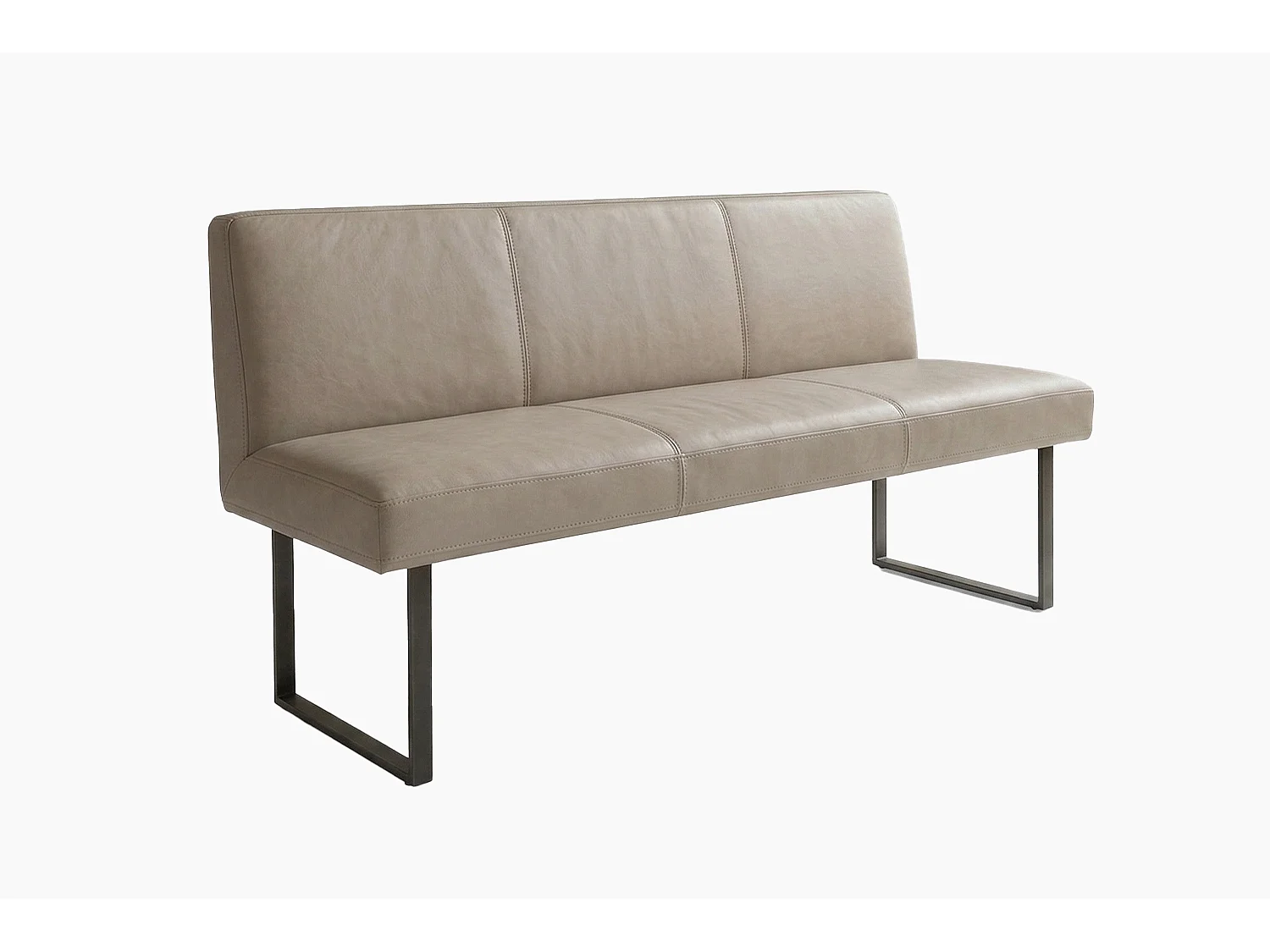 Polsterbank - Grau Leder - ELEEN