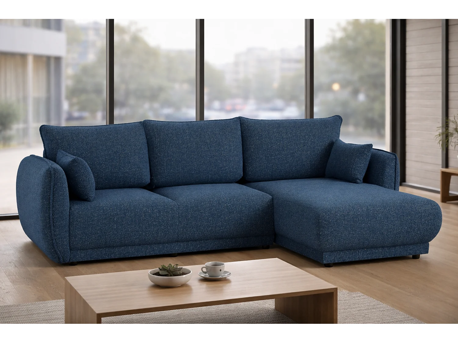 Divano angolare Mossa destro con funzione letto e contenitore – divano moderno 2 in 2