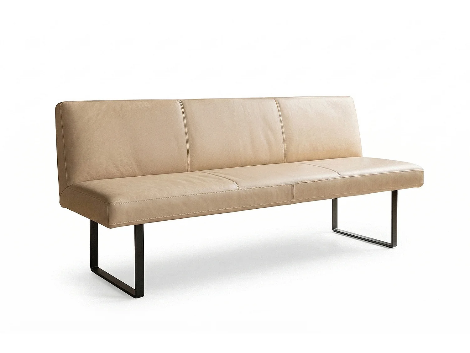 Polsterbank - Beige Leder - ELEEN