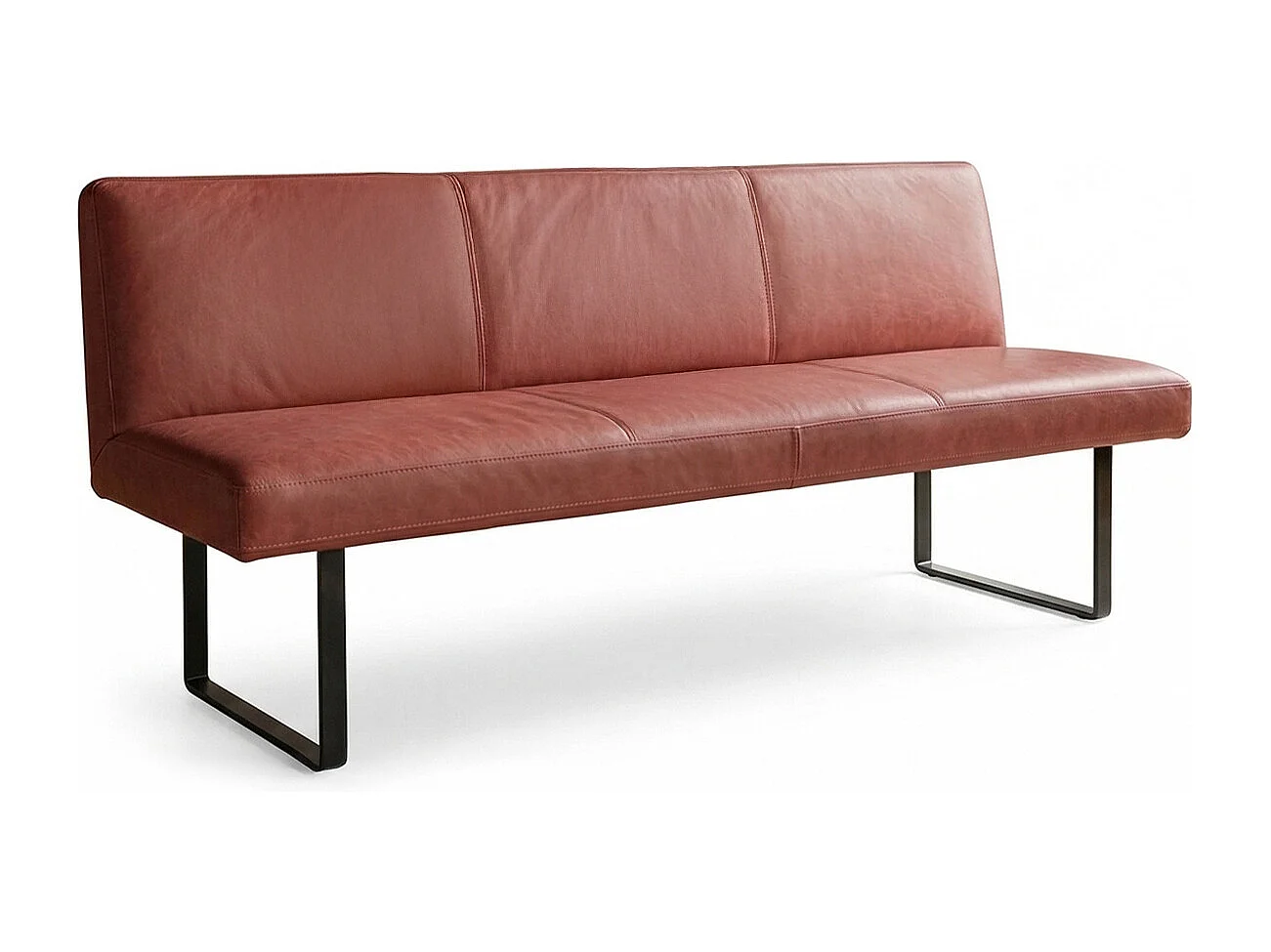 Polsterbank - Rot Leder - ELEEN