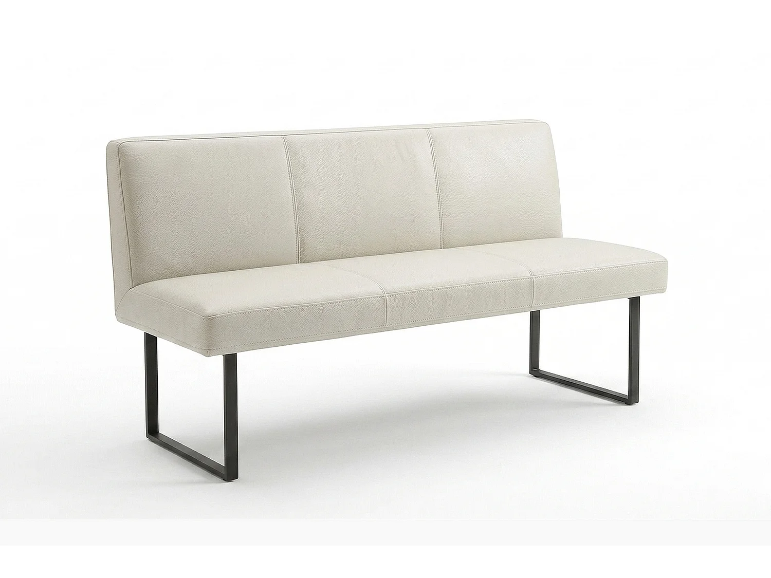 Polsterbank - Hellgrau Leder - ELEEN