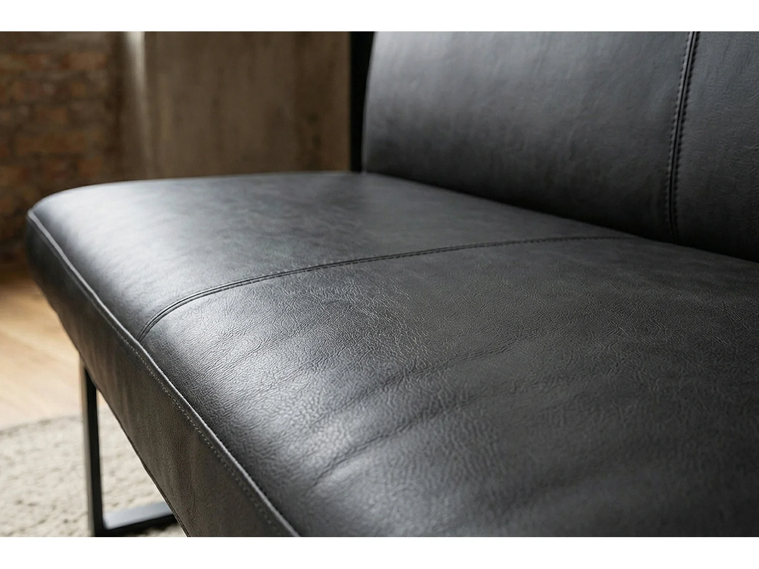 Polsterbank - Schwarz Leder - ELEEN