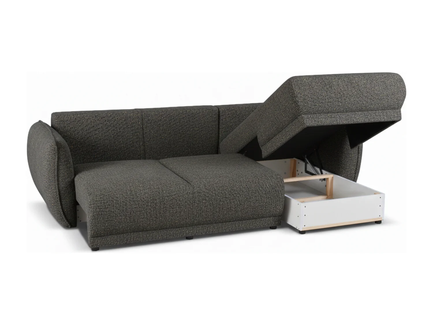 Divano angolare Mossa destro con funzione letto e contenitore – divano moderno 2 in 2