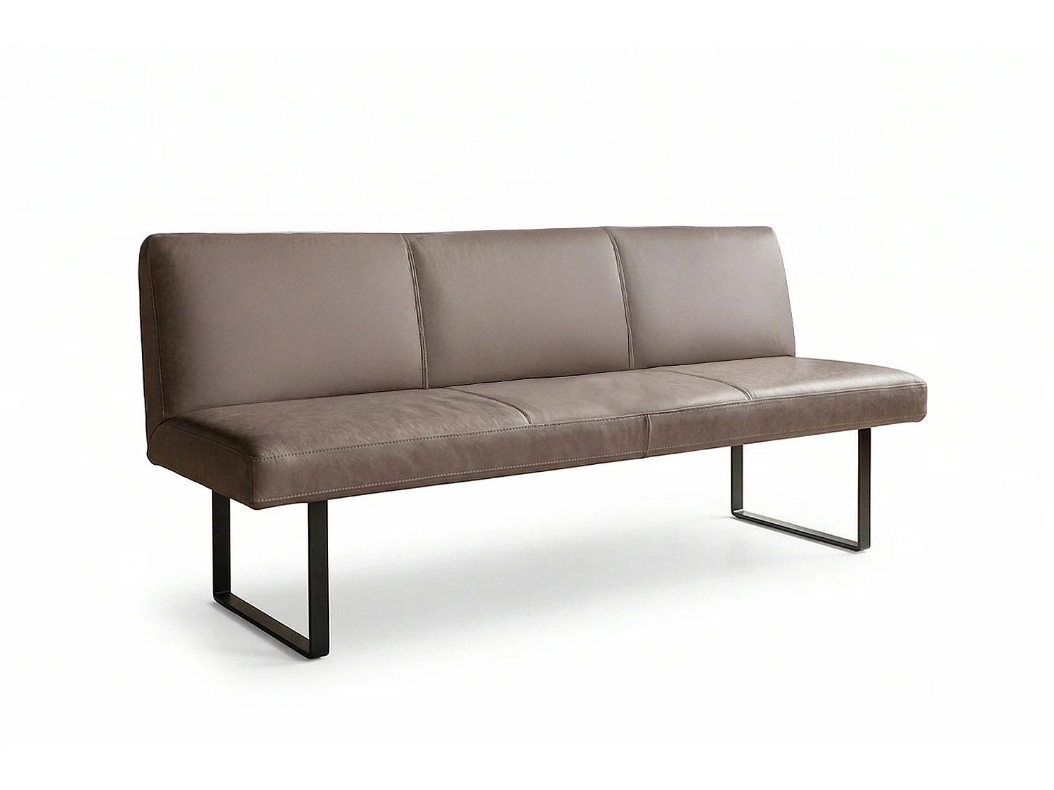 Polsterbank - Dunkelbraun Leder - ELEEN