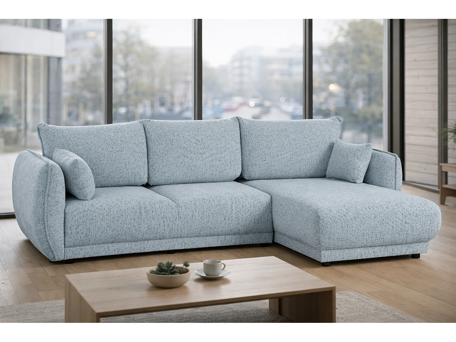 Divano angolare Mossa destro con funzione letto e contenitore – divano moderno 2 in 2