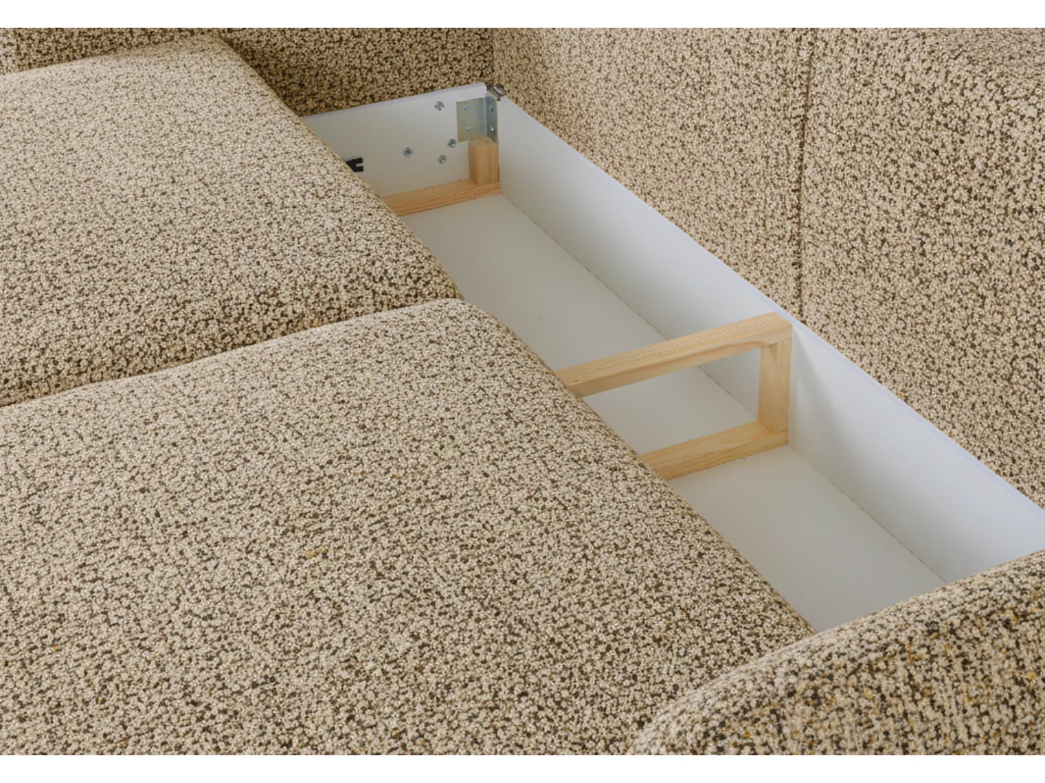 Divano angolare Santi con funzione letto e contenitore – 255×165 cm – moderno, trasformabile, comodo per il soggiorno