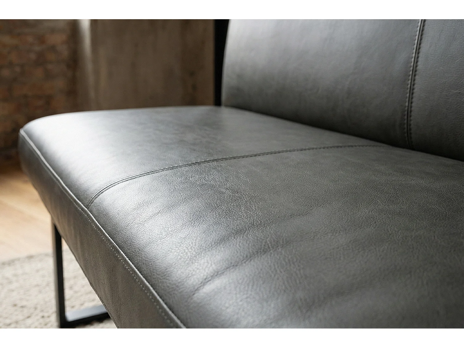 Polsterbank - Anthrazit Leder - ELEEN