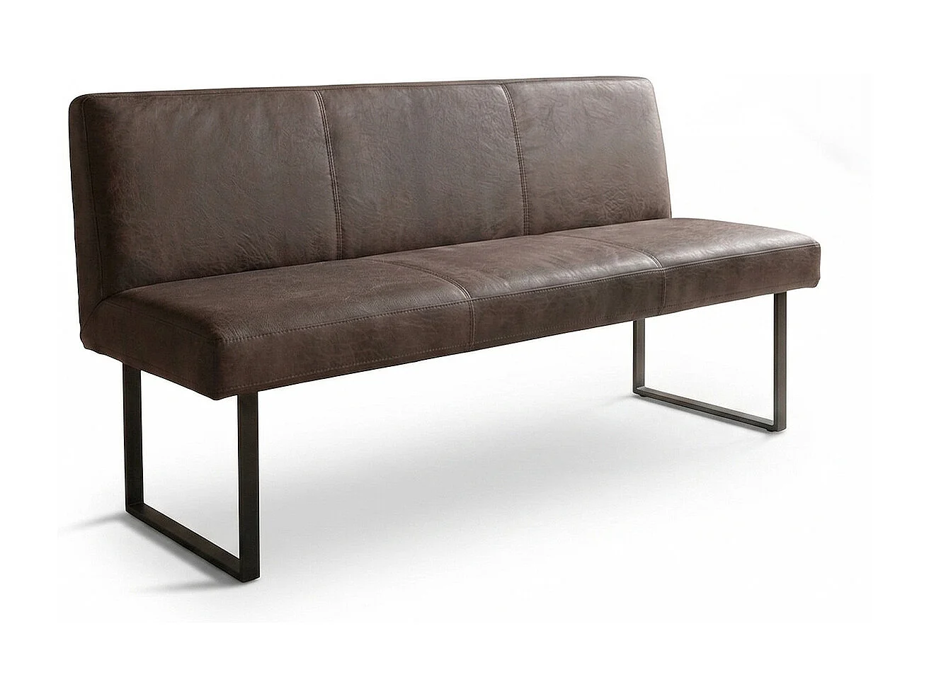 Polsterbank - Dunkelbraun Leder - ELEEN