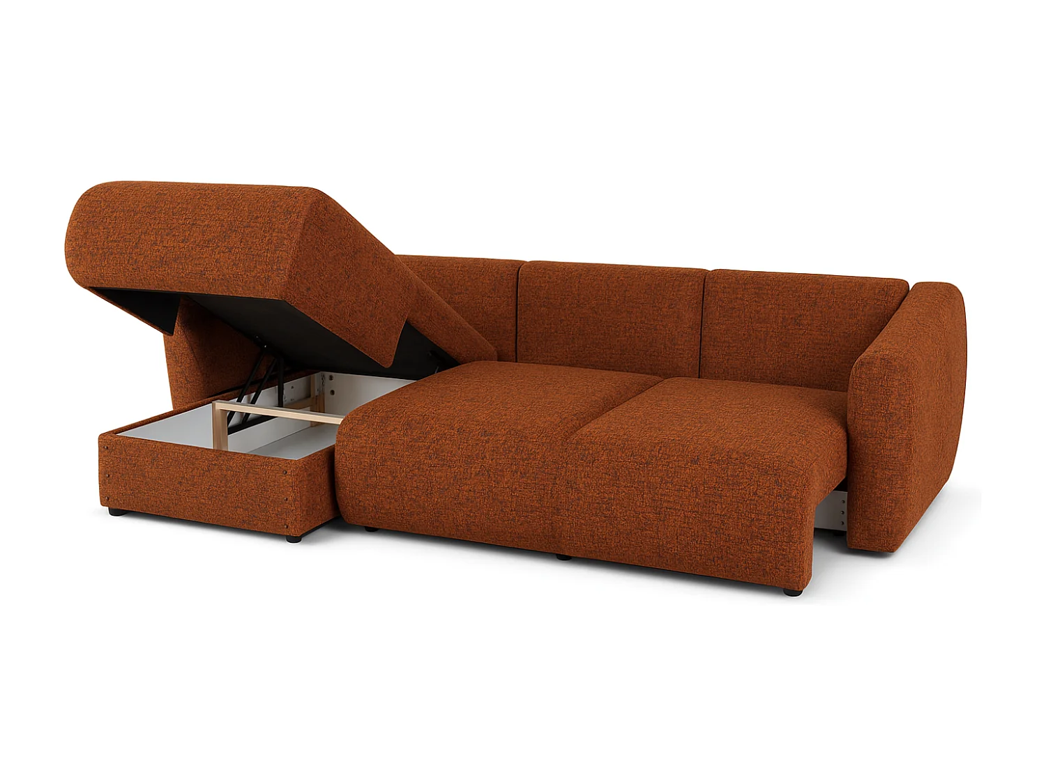 Canapé d’angle Santi avec fonction couchage et coffre – 255×165 cm – moderne, convertible, confortable pour le salon