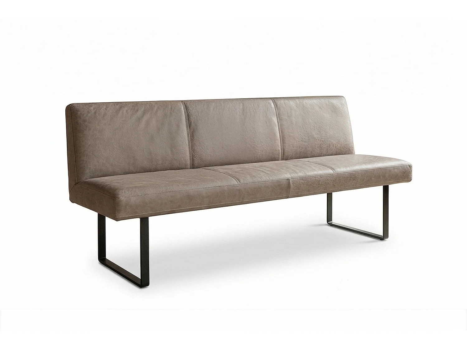 Polsterbank - Grau Leder - ELEEN