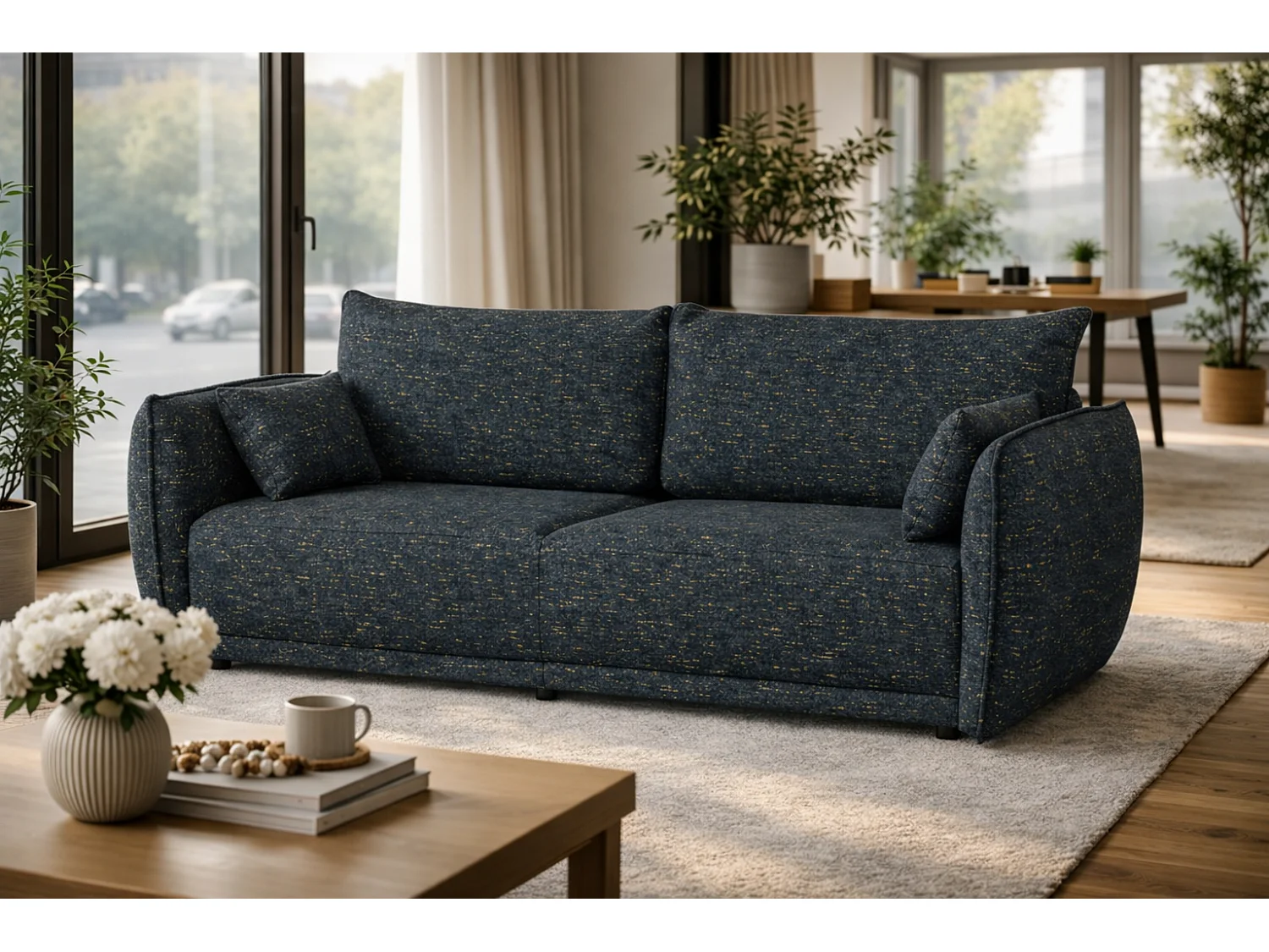 Canapé MOSSA avec fonction couchage et coffre – canapé moderne et confortable pour le salon