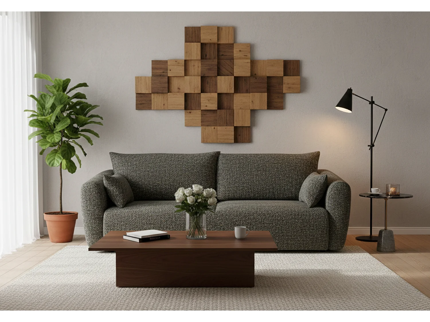 Canapé Santi avec fonction couchage et coffre – canapé moderne et confortable pour le salon