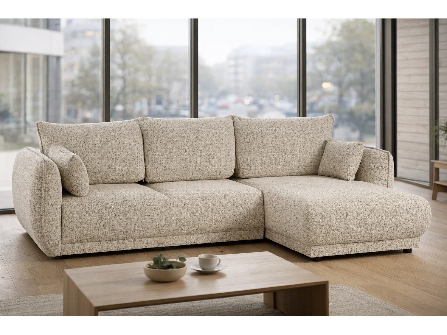 Divano angolare Mossa destro con funzione letto e contenitore – divano moderno 2 in 2