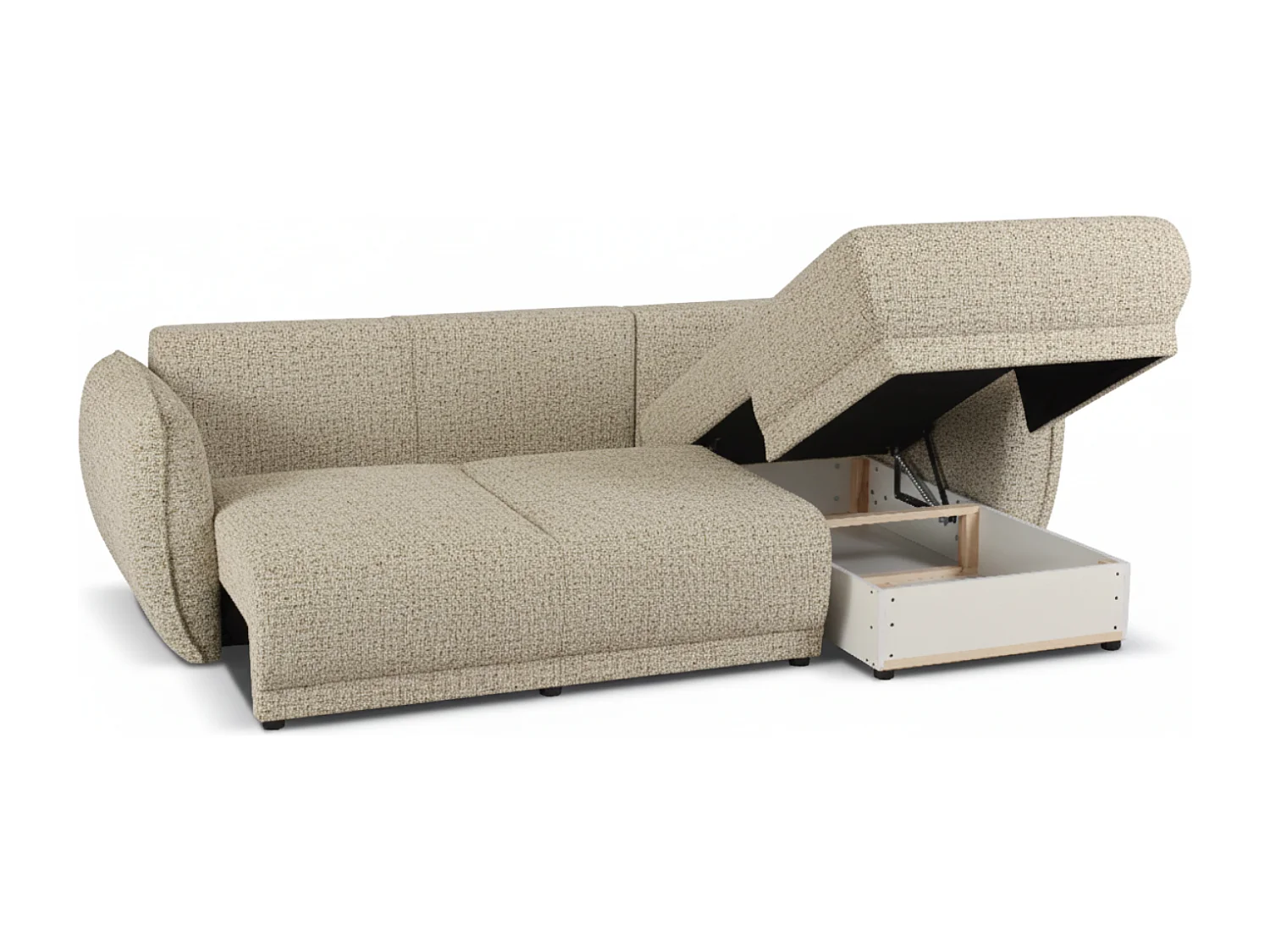 Divano angolare Mossa destro con funzione letto e contenitore – divano moderno 2 in 2