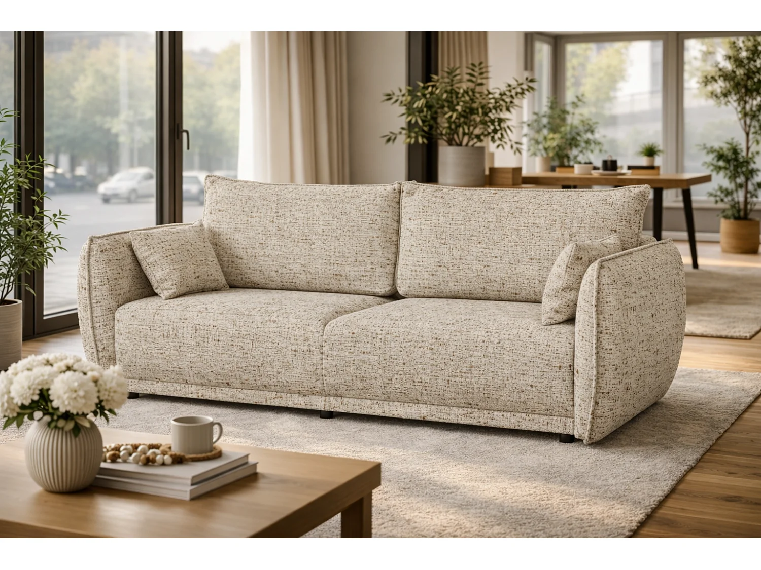 Canapé MOSSA avec fonction couchage et coffre – canapé moderne et confortable pour le salon