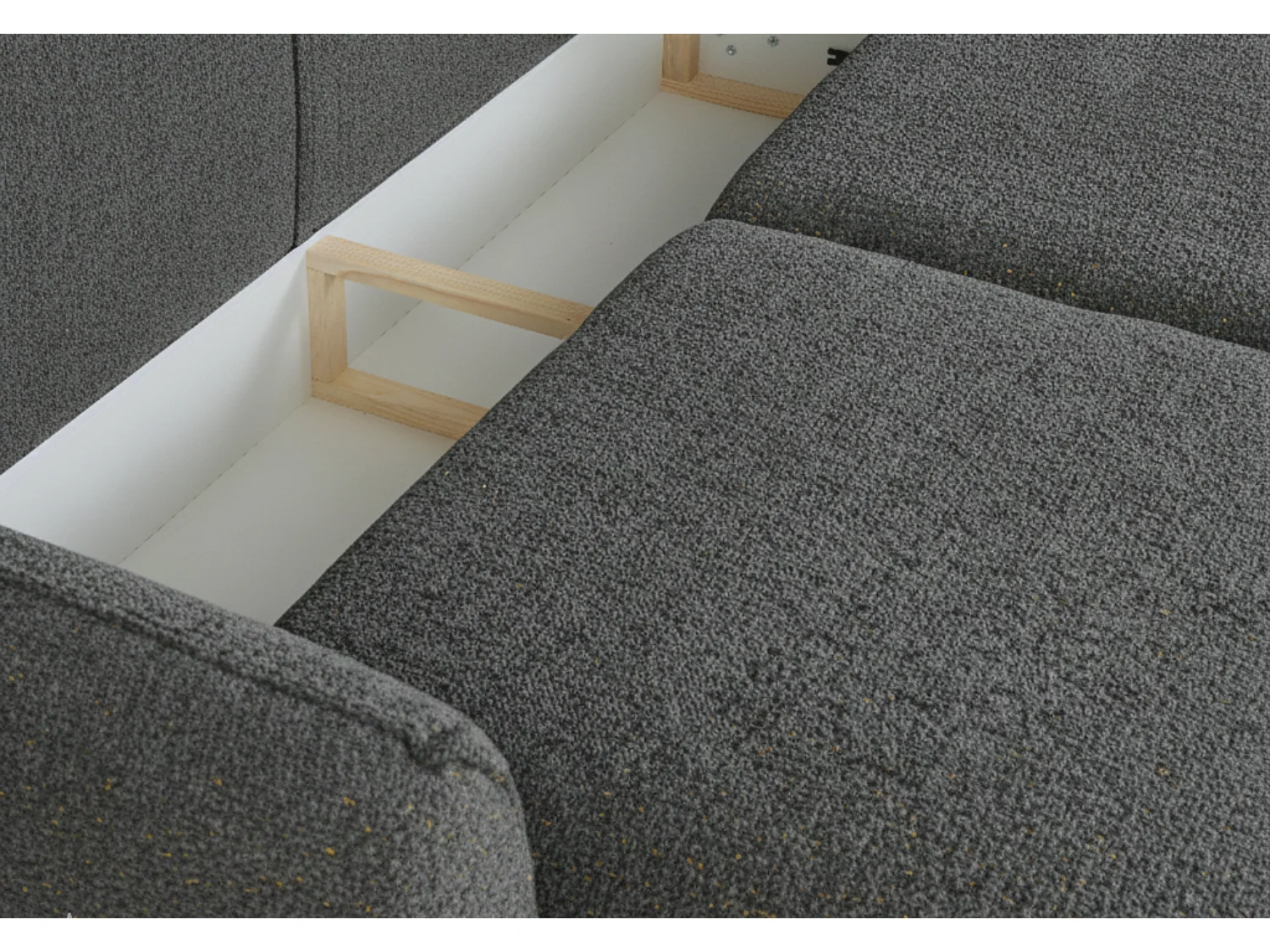 Divano angolare Santi con funzione letto e contenitore – 255×165 cm – moderno, trasformabile, comodo per il soggiorno