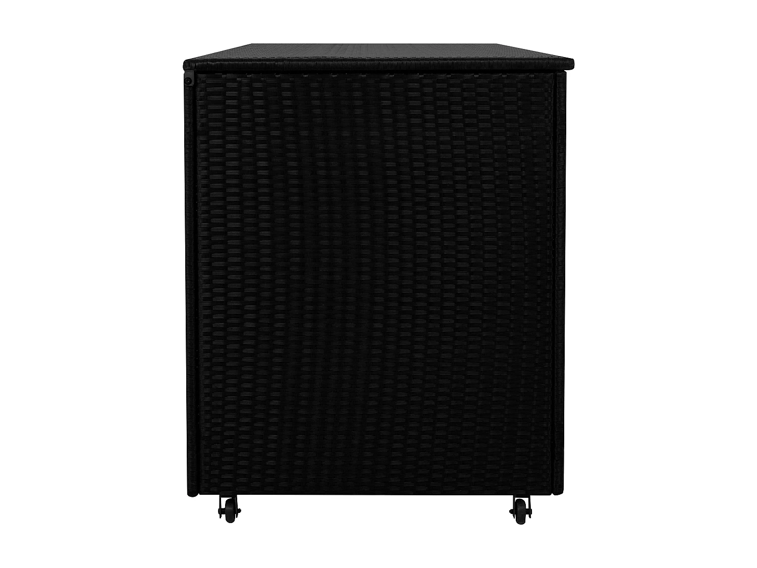 Baú de arrumação em Rattan 996L Preto, Baú grande para almofadas de jardim, impermeável com forro interior, tampa com pistões, resistente aos raios UV