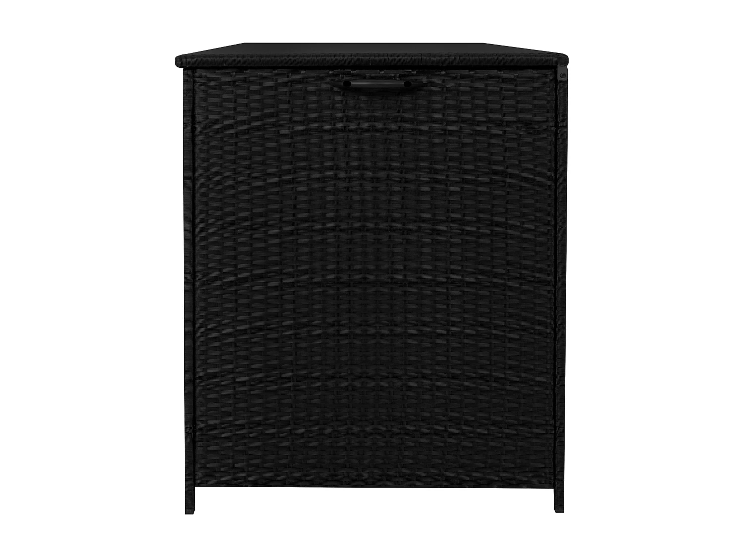 Baú de arrumação em Rattan 996L Preto, Baú grande para almofadas de jardim, impermeável com forro interior, tampa com pistões, resistente aos raios UV