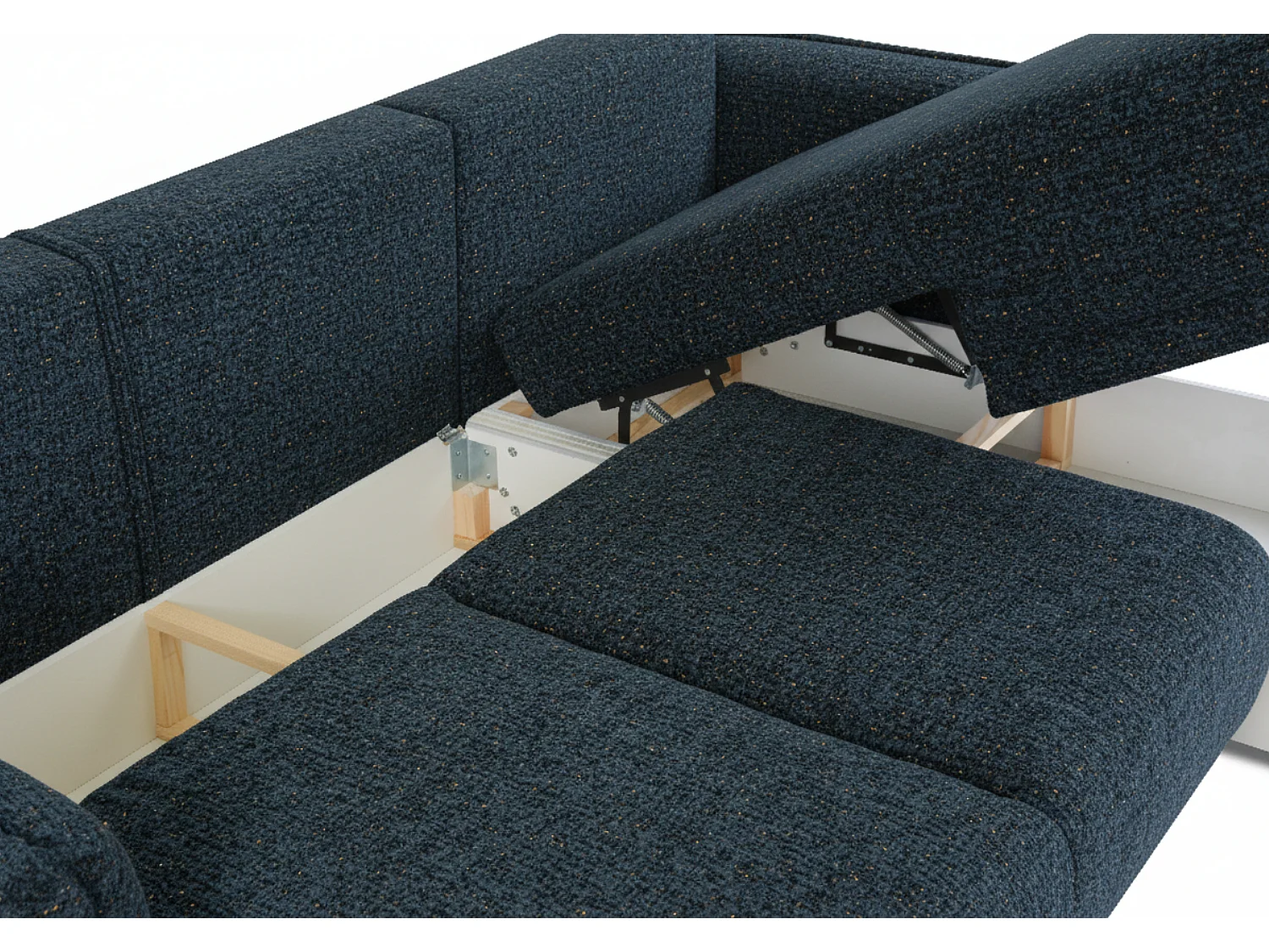 Canapé d’angle Mossa gauche convertible avec coffre – canapé moderne pour salon 2 en 1