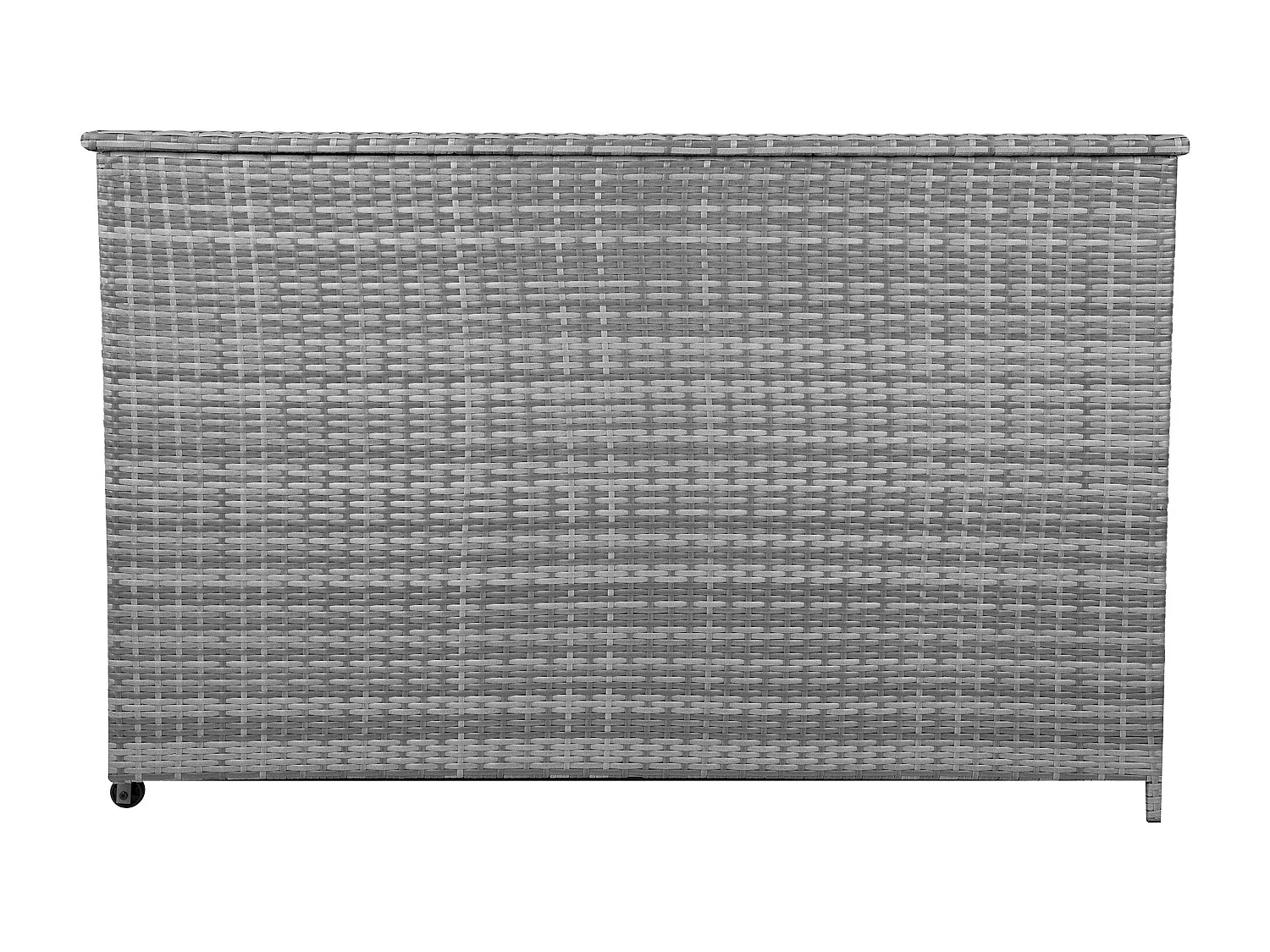 Baú de arrumação em Rattan 996L Cinzento, Baú grande para almofadas de jardim, impermeável com forro interior, tampa com pistões, resistente aos raios UV