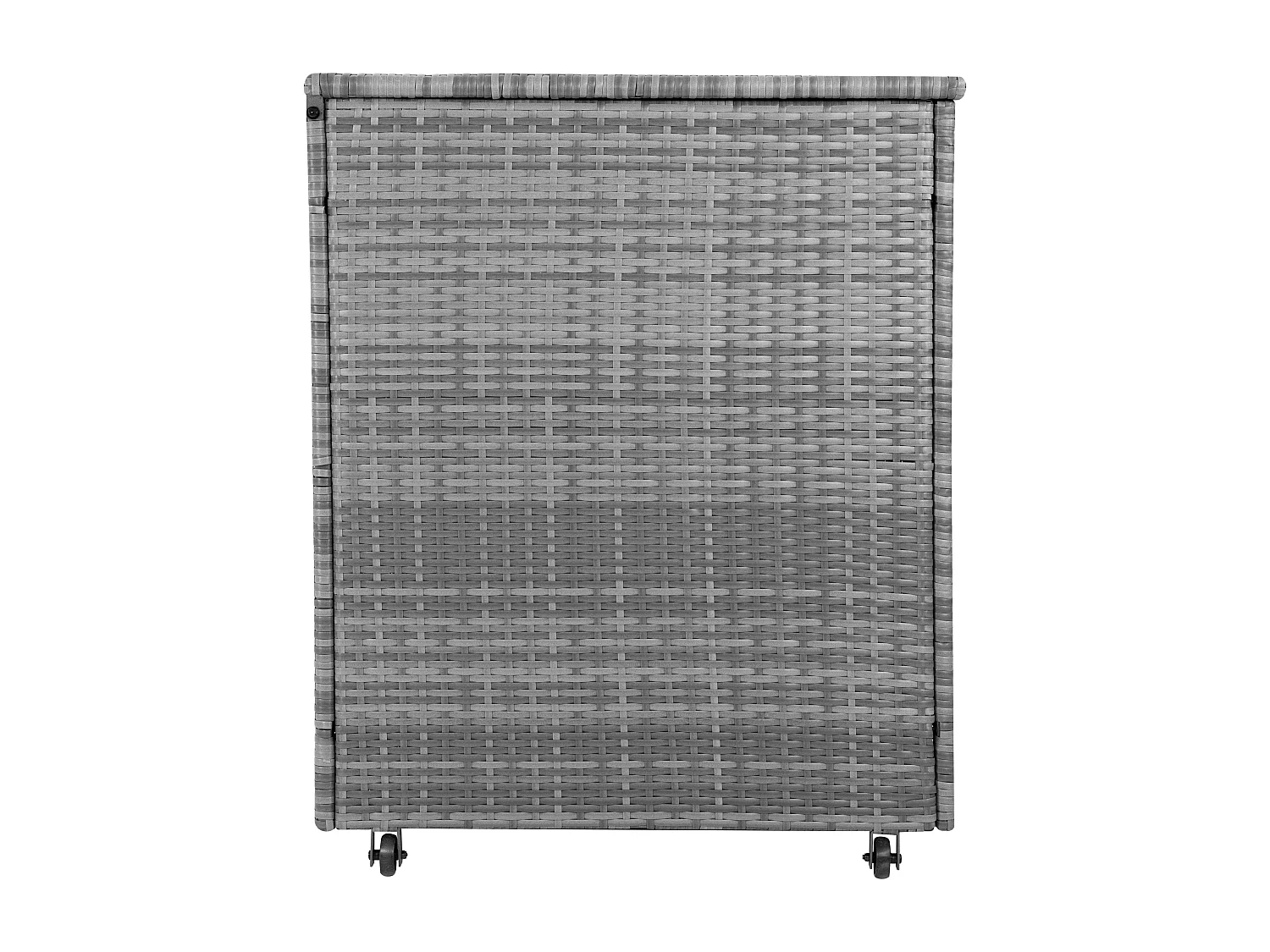 Baú de arrumação em Rattan 996L Cinzento, Baú grande para almofadas de jardim, impermeável com forro interior, tampa com pistões, resistente aos raios UV