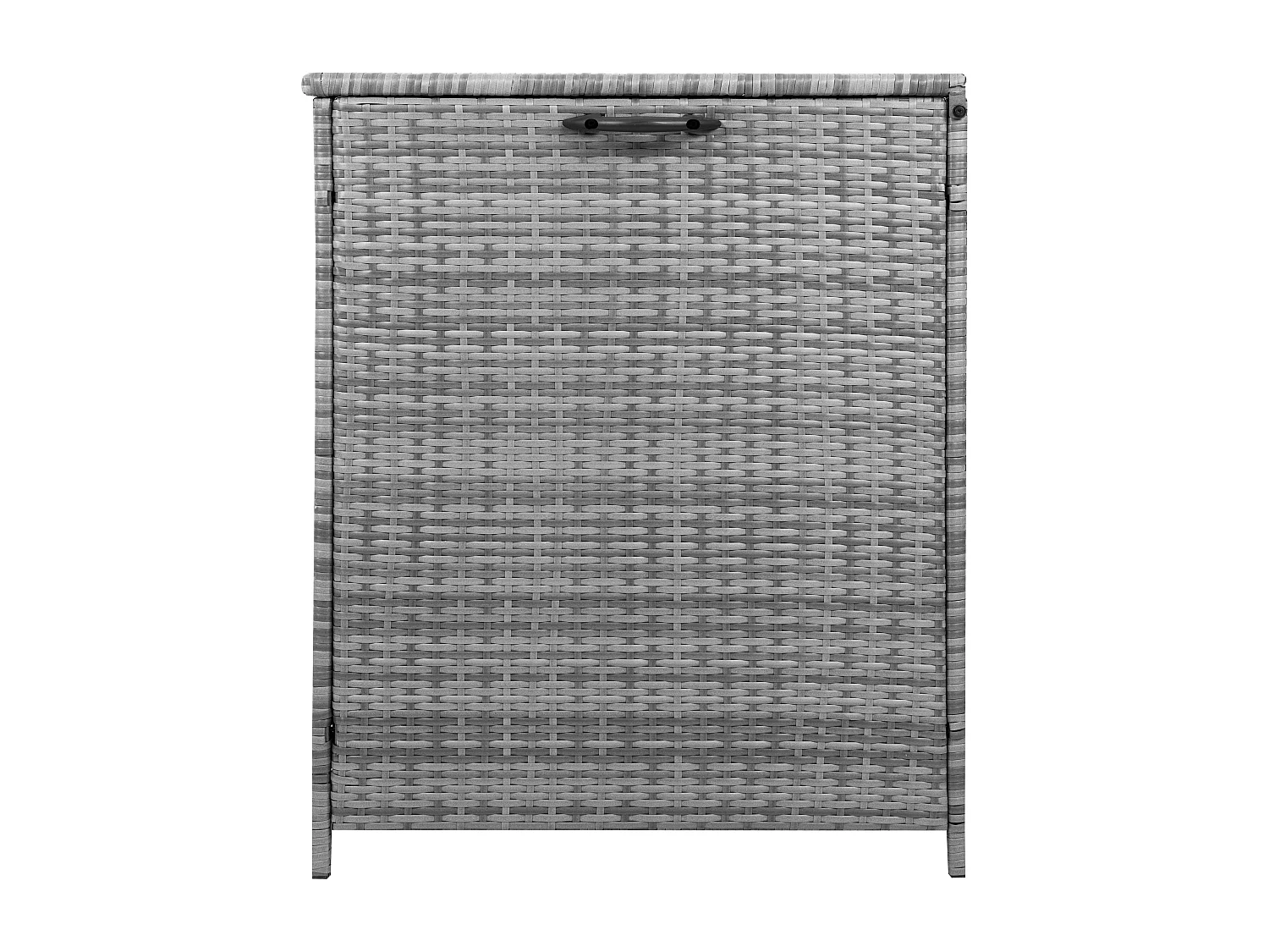 Baú de arrumação em Rattan 996L Cinzento, Baú grande para almofadas de jardim, impermeável com forro interior, tampa com pistões, resistente aos raios UV