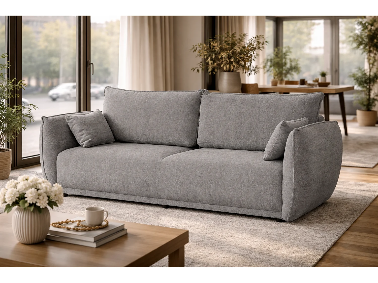 Canapé MOSSA avec fonction couchage et coffre – canapé moderne et confortable pour le salon