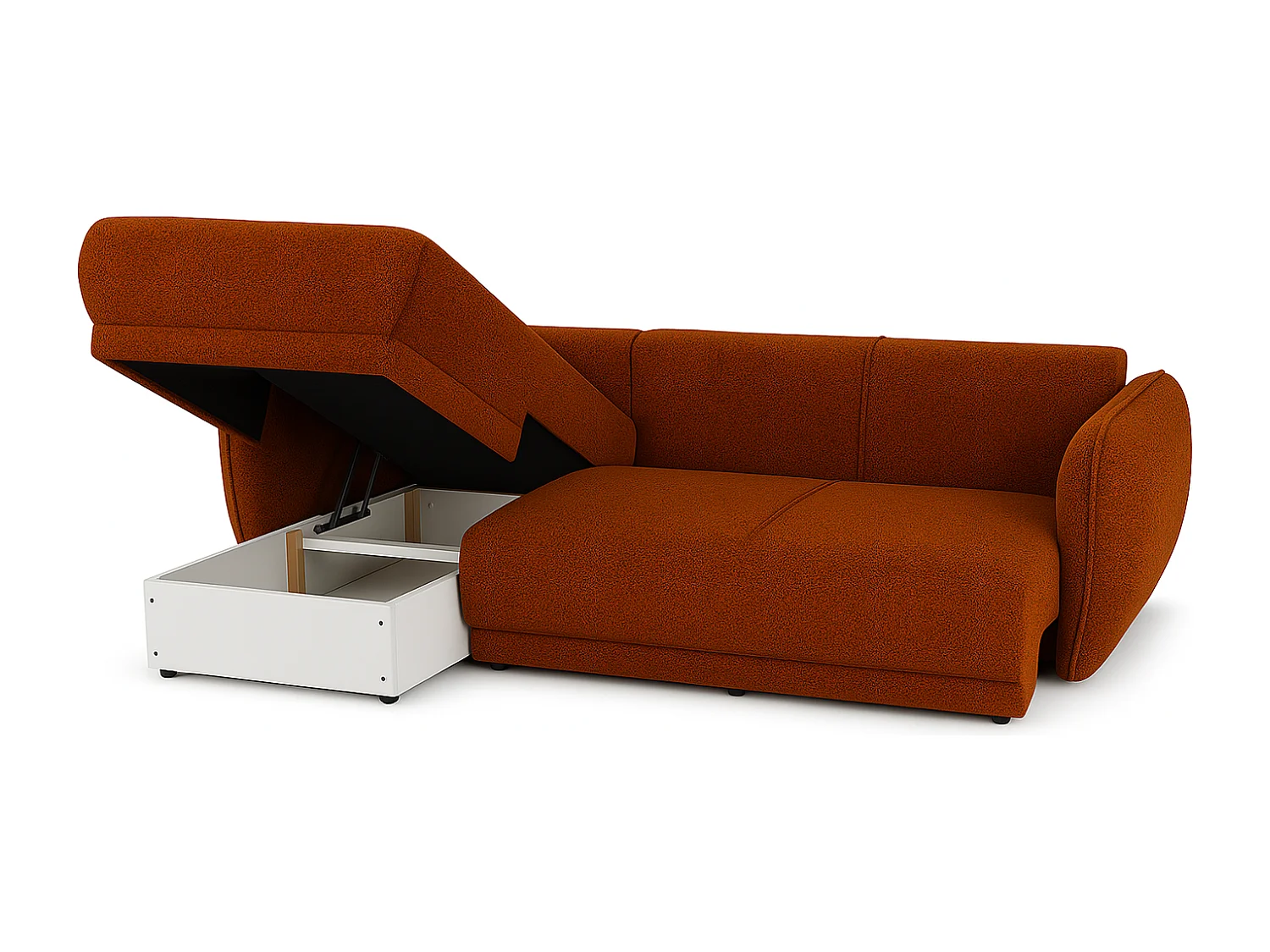 Canapé d’angle Mossa gauche convertible avec coffre – canapé moderne pour salon 2 en 1