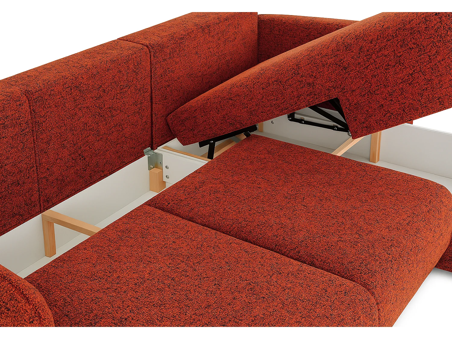 Canapé d’angle Mossa gauche convertible avec coffre – canapé moderne pour salon 2 en 1