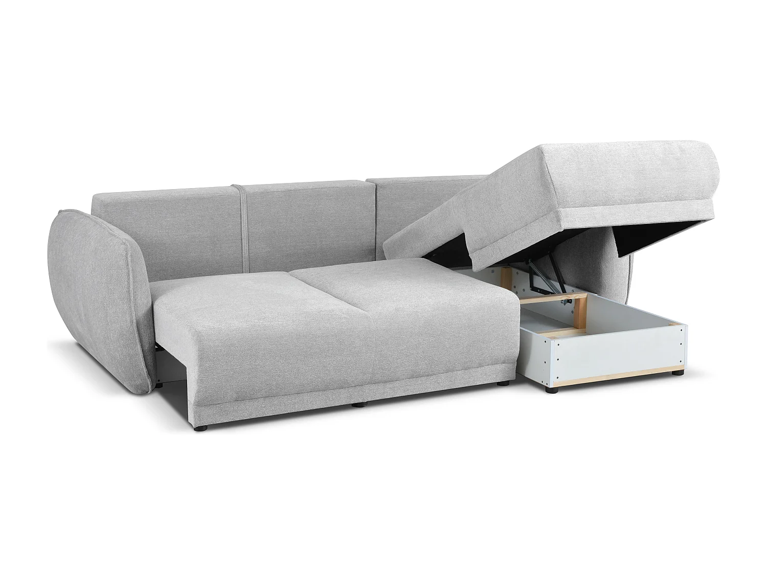 Canapé d’angle Mossa droit convertible avec coffre – canapé moderne pour salon 2 en 2