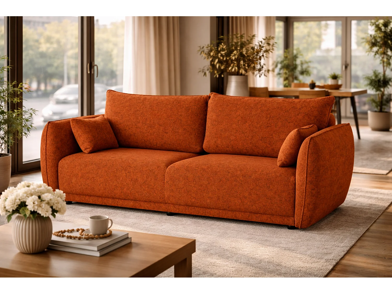 Sofa MOSSA met slaapfunctie en opbergruimte – moderne en comfortabele bank voor de woonkamer