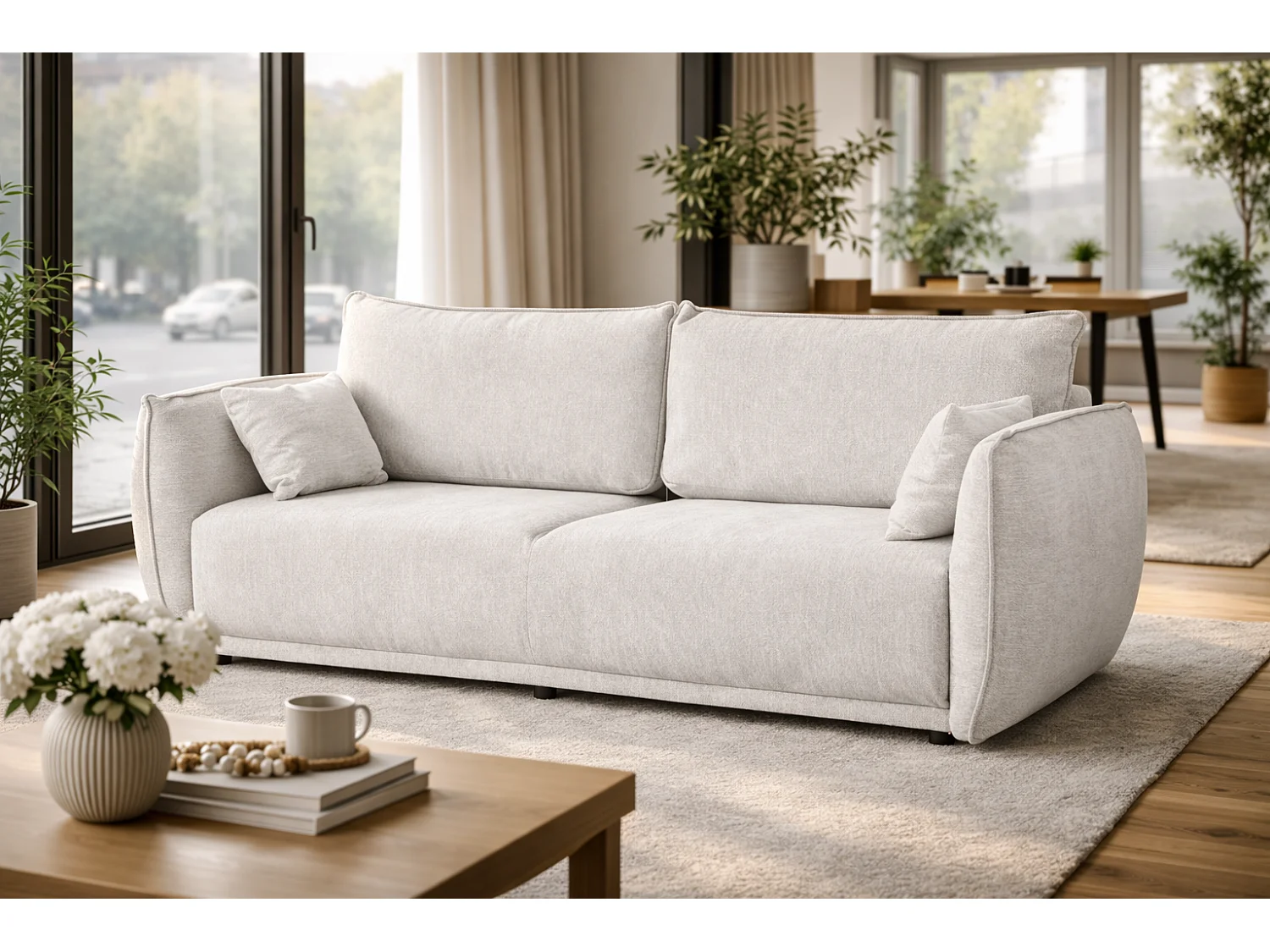 Canapé MOSSA avec fonction couchage et coffre – canapé moderne et confortable pour le salon