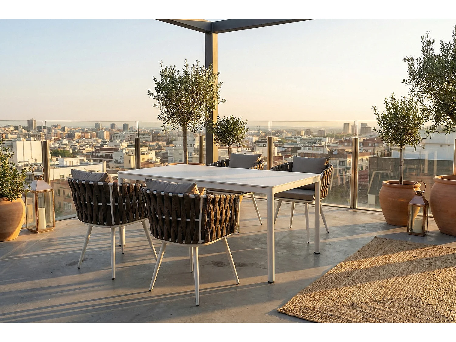 Gartenstuhl - Grau Metall, Kunststoff - LUSHA