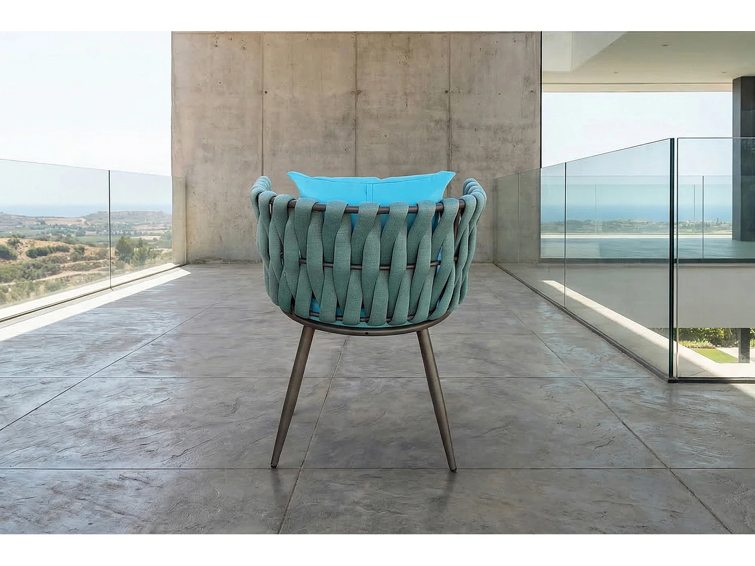 Gartenstuhl - Petrol Metall, Kunststoff - LUSHA