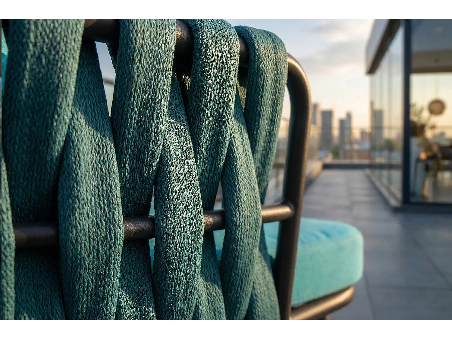 Gartenstuhl - Petrol Metall, Kunststoff - LUSHA