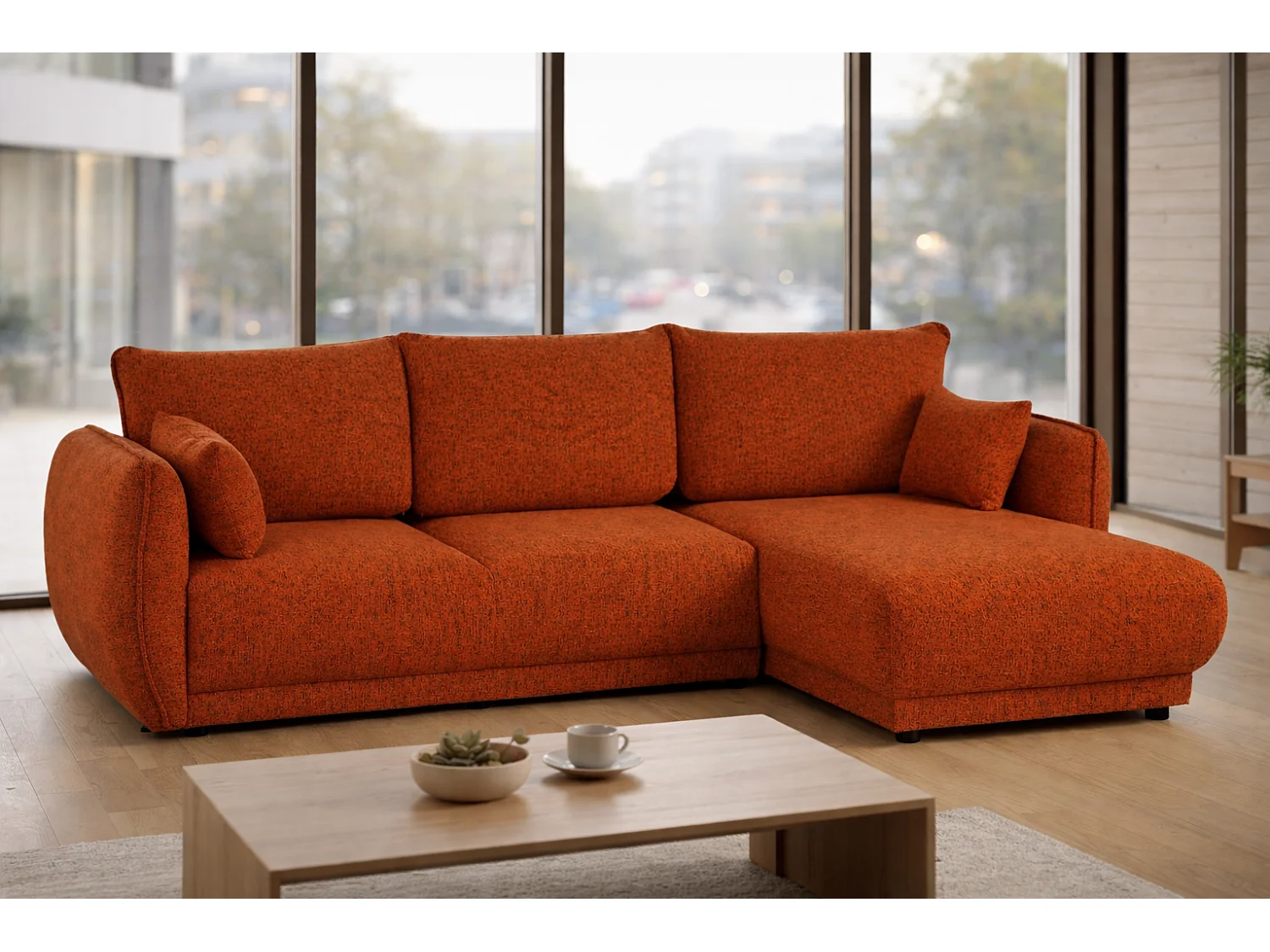 Divano angolare Mossa destro con funzione letto e contenitore – divano moderno 2 in 2