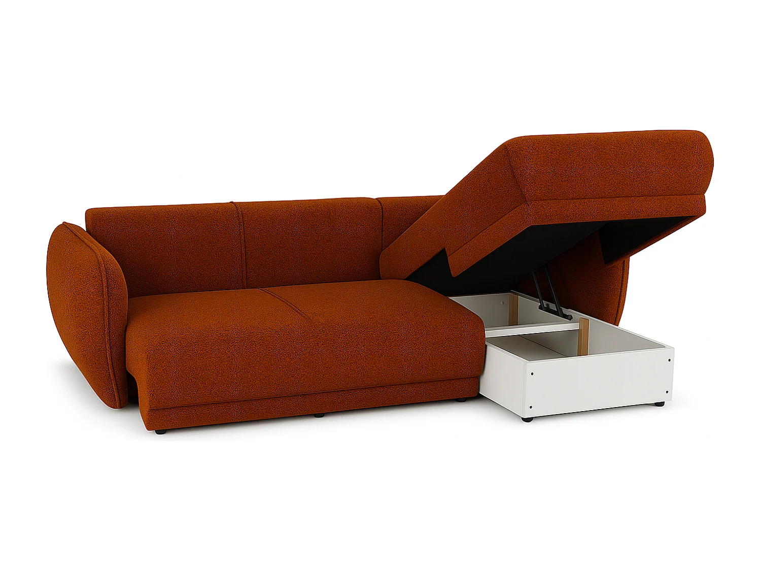 Divano angolare Mossa destro con funzione letto e contenitore – divano moderno 2 in 2