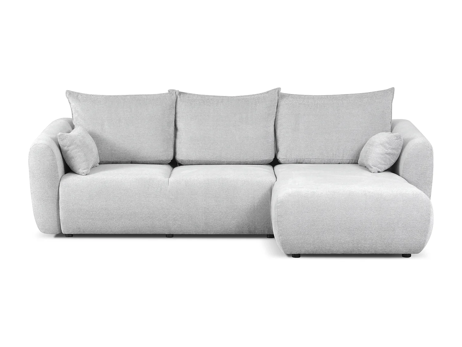 Canapé d’angle Santi avec fonction couchage et coffre – 255×165 cm – moderne, convertible, confortable pour le salon