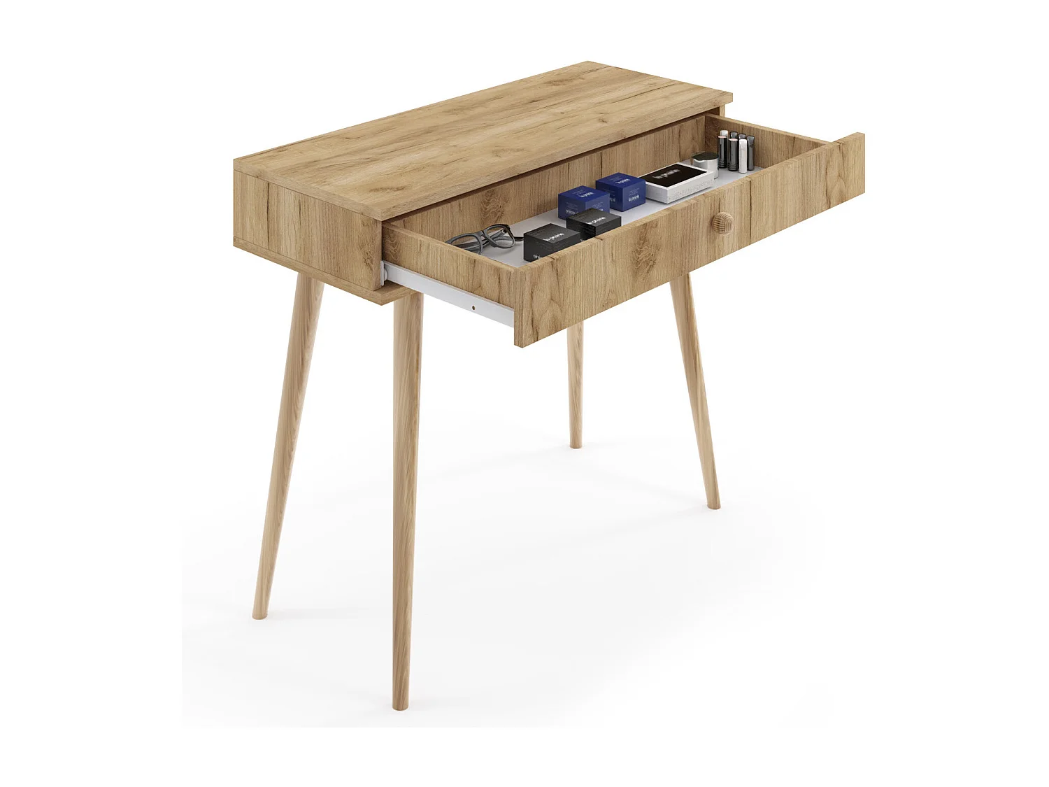 Konsole NATURA, 90 cm, Eiche Craft Gold, mit 1 Schublade