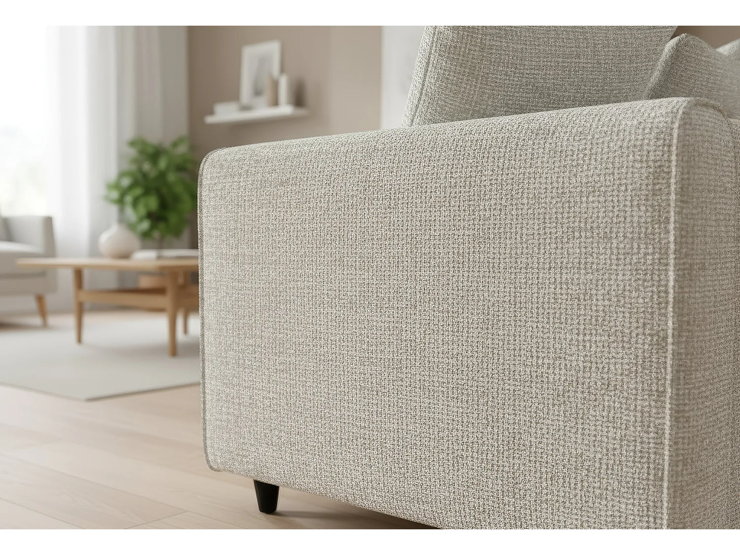 Jumbo Chenille Corner Sofa with Plush Chaise Extension Left Facing Stone Grey
