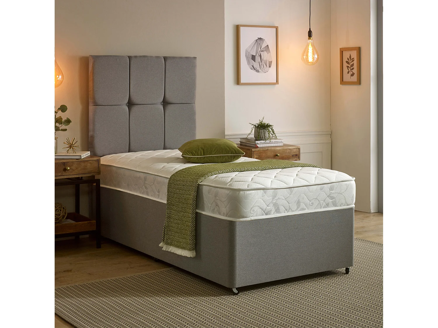Hybrid Coil Spring and Memory Foam Mattress 19cm Deep Soft-Medium Feel