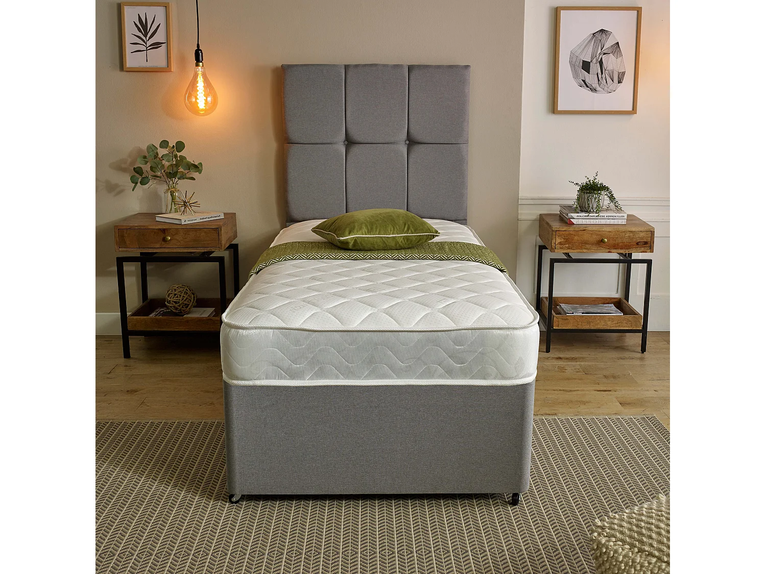 Hybrid Coil Spring and Memory Foam Mattress 19cm Deep Soft-Medium Feel