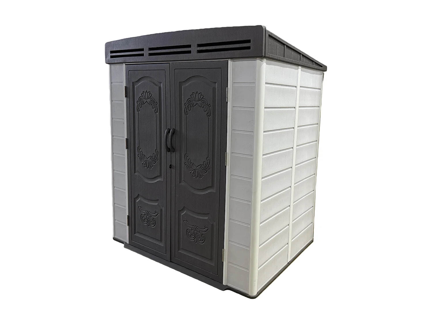 6x4ft plastic shed with window and aluminium structured support