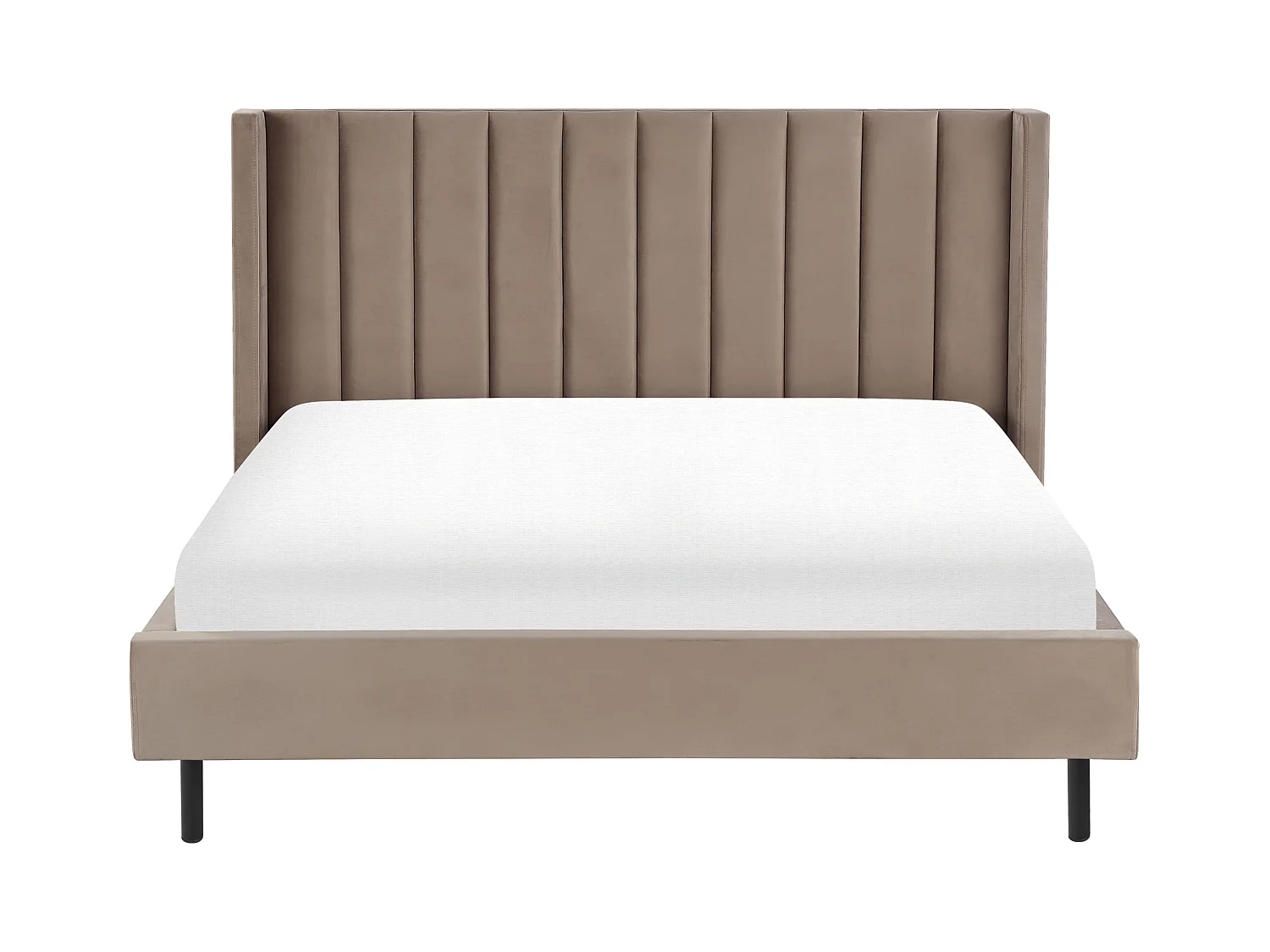 Lit avec sommier Velours VILLETTE 180 x 200 cm Taupe
