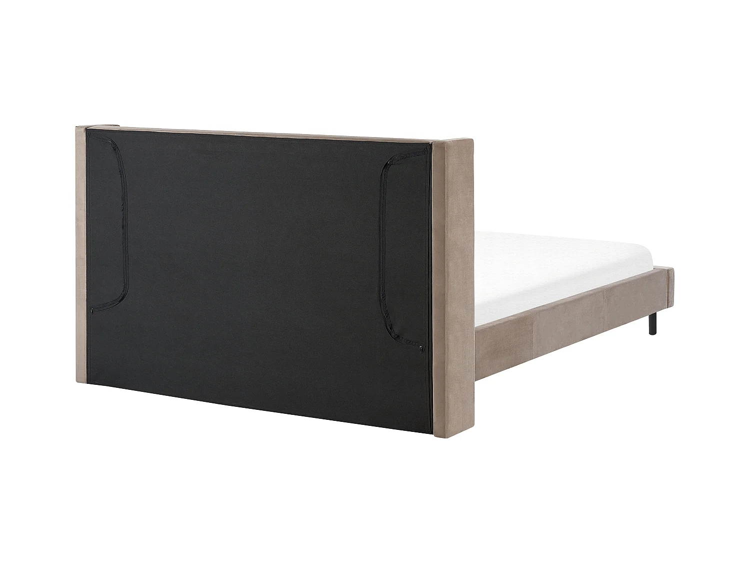 Lit avec sommier Velours VILLETTE 180 x 200 cm Taupe