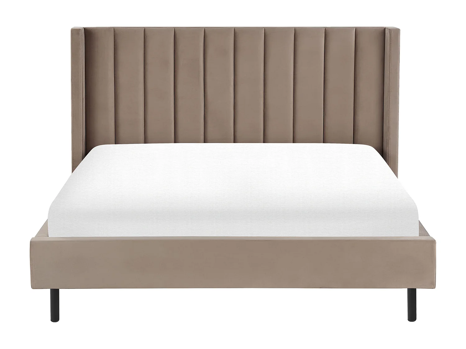 Lit avec sommier Velours VILLETTE 180 x 200 cm Taupe